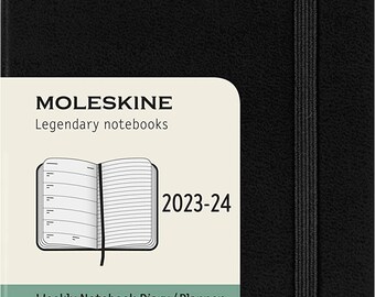 Moleskine 2023 / 2024 Diary 18-month Weekly 9 X 14cm Pocket Hardcover Black  Weekly Planner Office Work School Home Organiser 