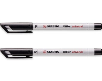 Marker Stift | STABILO Non Permanent OHP Universal Marker Pen | Schwarze Tinte | Feine und Mittlere Federstärken | Einzelstifte, 3er Packs, 6er Packs