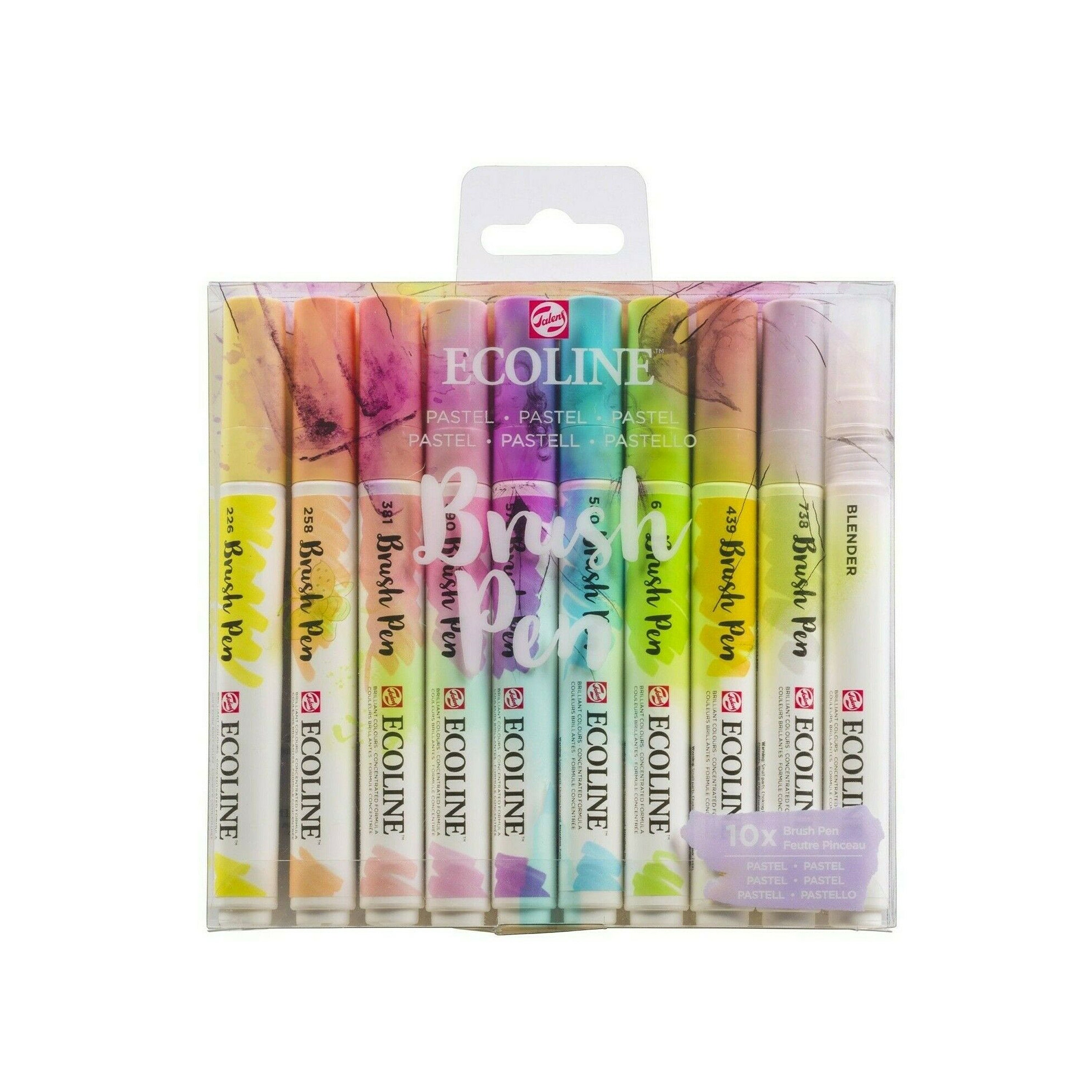Royal Talens Ecoline Brush Marker Set - Pastel Colors, Set of 5