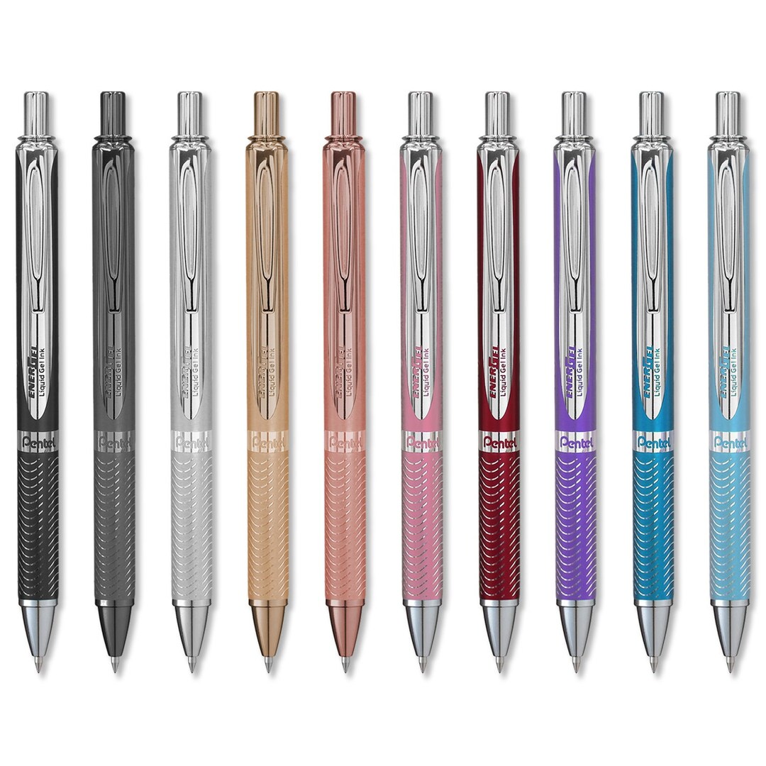 Gel Rollerball Pen Pentel Energel Sterling Metal Retractable BL407
