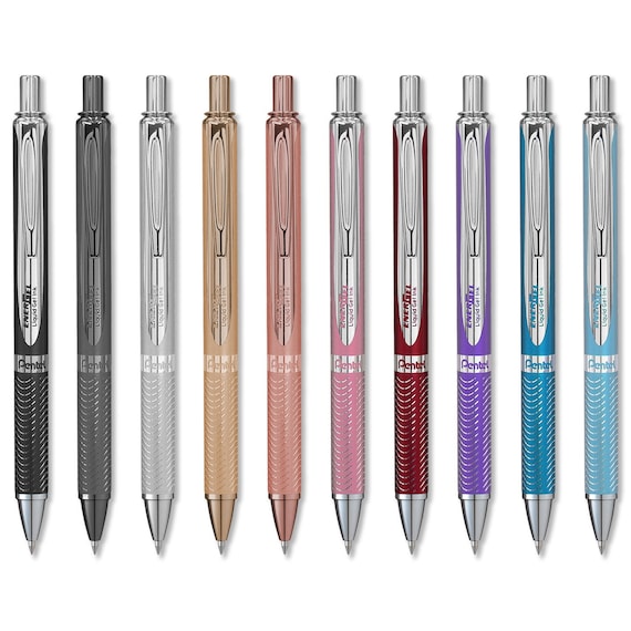 Penna roller gel / Pentel Energel Sterling Metal retrattile / BL407 /  Colori assortiti / Penna da scrittura di alta qualità / Cancelleria, Regalo  -  Italia