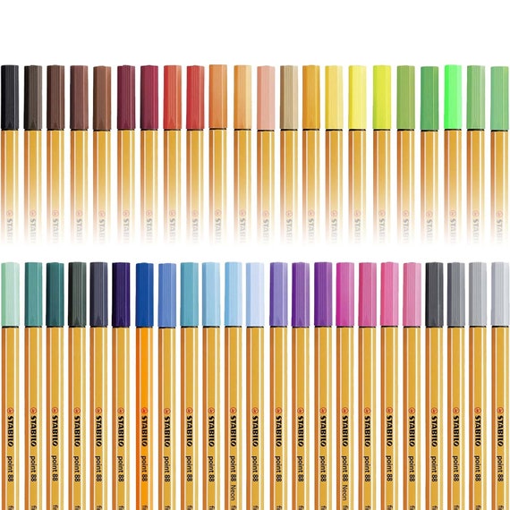 Fineliner STABILO Point 88 Coloured Fineliner Pens 0.4mm Nib Smudge Proof  Fine Line Creative Pens Scrapbooking, Bullet Journaling -  Ireland