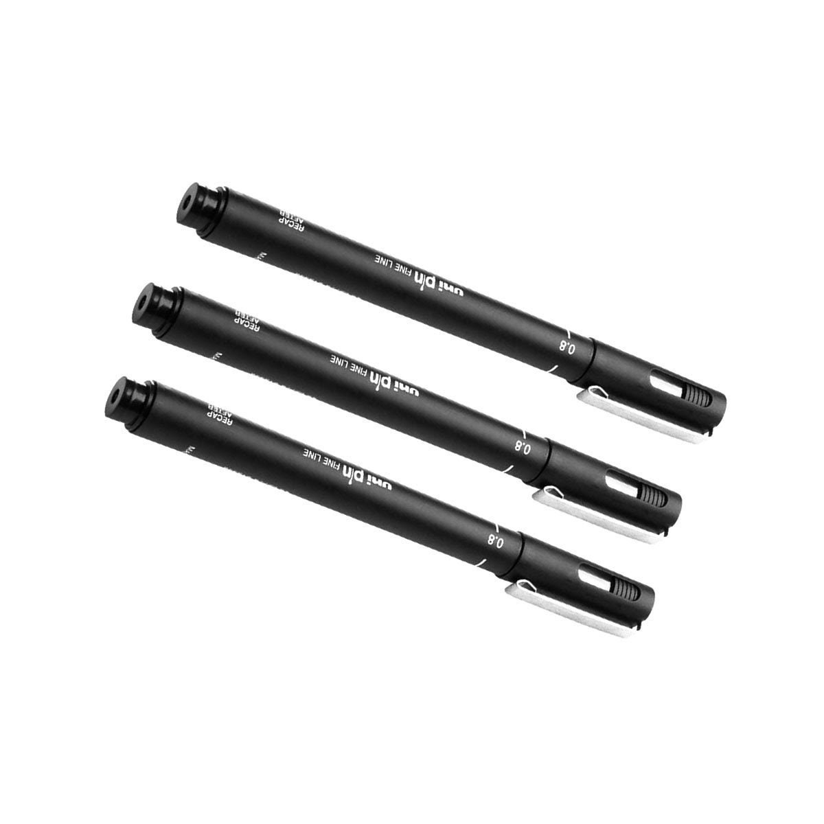 UNI-BALL PIN Drawing Pen Ultra Fine Line Marker 0.1mm Black Ink pack of 3 