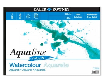 Daler Rowney Aquafine aquarelle artists watercolour SMOOTH pad A3 hot pressed