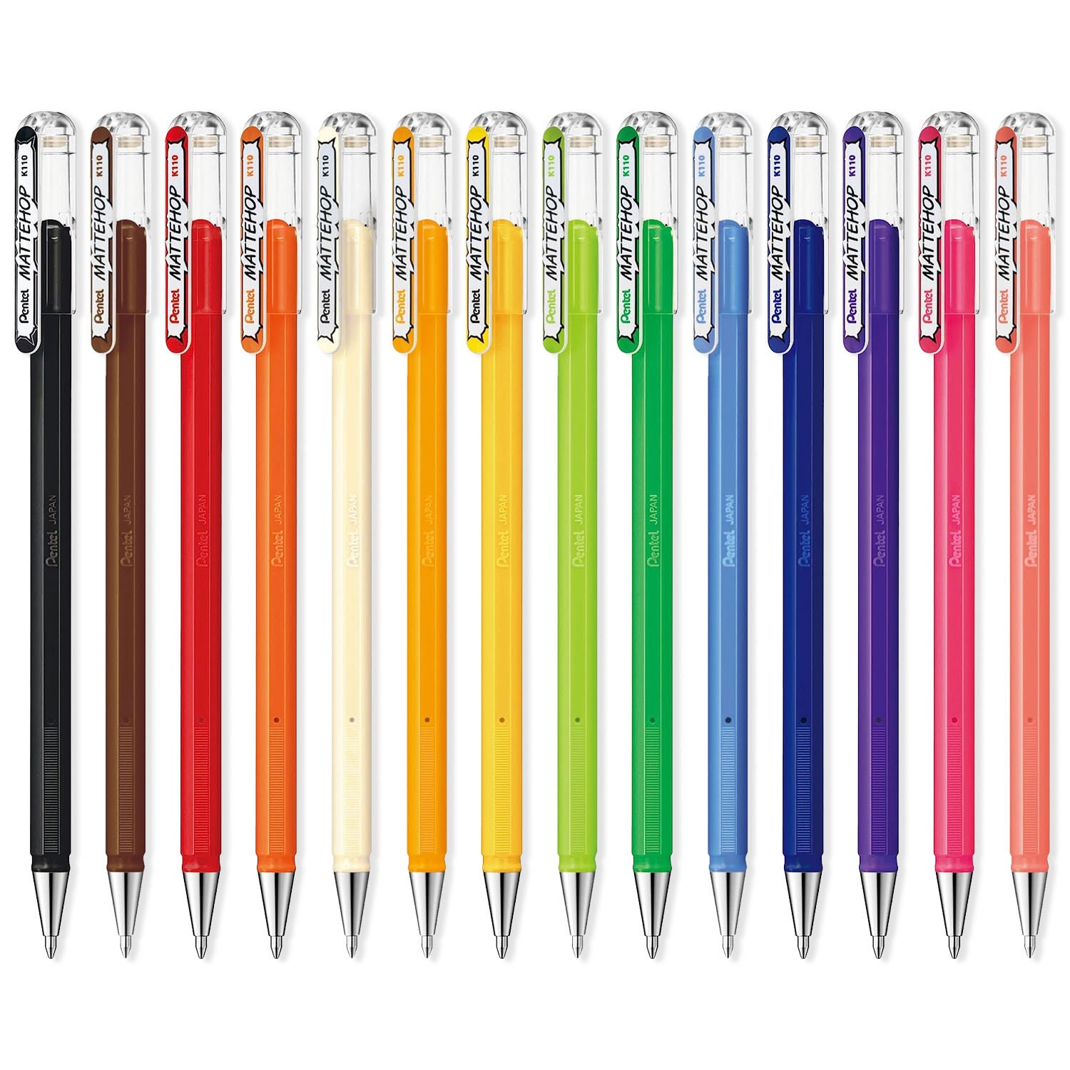 Coloured Gel Ink Rollerball Pens Pentel Mattehop 1.0mm Assorted Colours Various  Pack Sizes High Opacity and Matte Finish for Drawing 