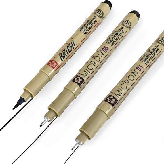 Sakura Pigma Micron Fineliner Pens, Archival Black, 03 Tip Size, 6 Pk 