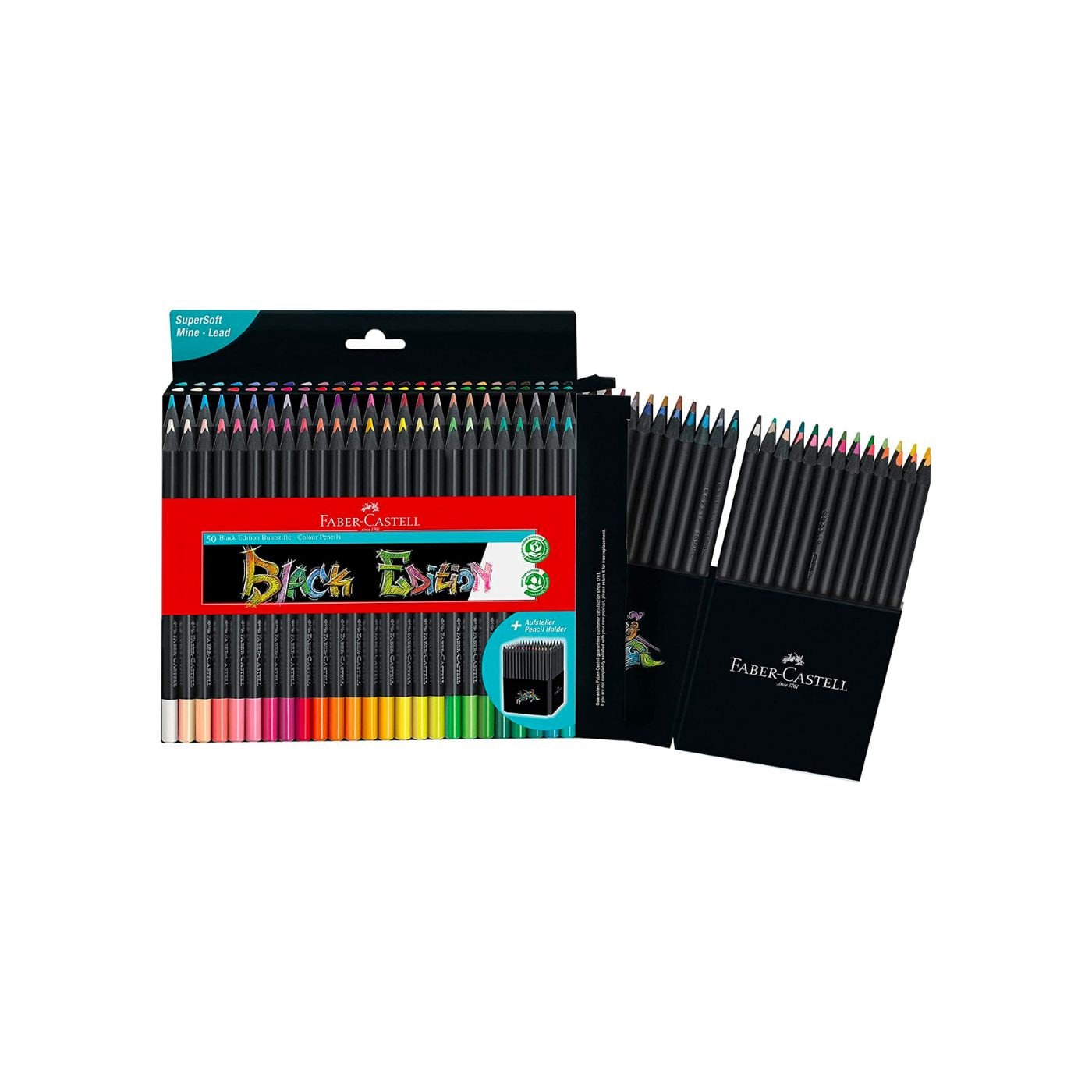 Faber-Castell Black Edition Colored Pencils - 36 Count, Black Wood and  Super Soft Core Lead, Coloring Pencils for Kids, Teens, Adult Coloring  Books