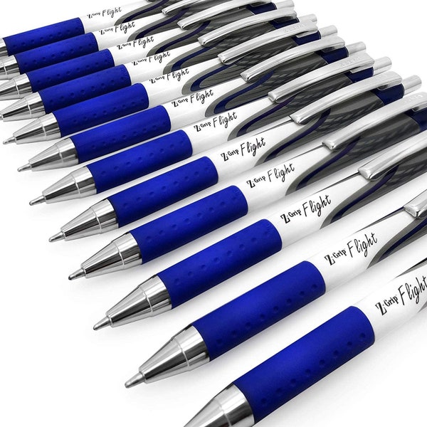 Zebra Classic Z-Grip Flight Ballpoint Pens - 1.2mm - Blue Ink - Pack of 10