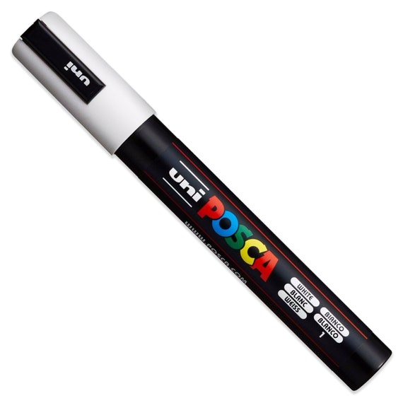 [5 Pens Set!!] uni Posca Poster Color Marker Medium Size  PC-5M, White : Office Products