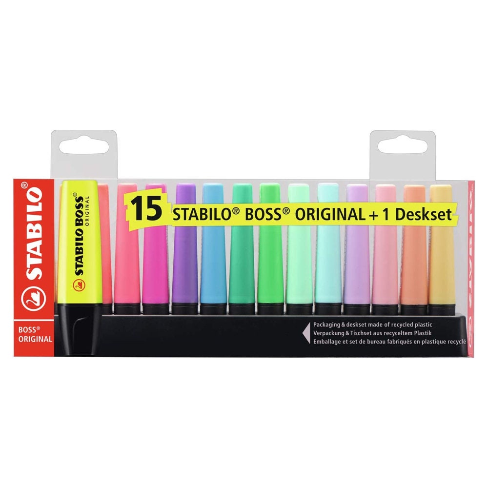 Stabilo Boss Original Fluorescent Pastel Colour Pack of 23 Highlighters  Gift Idea Present Stationery -  Norway