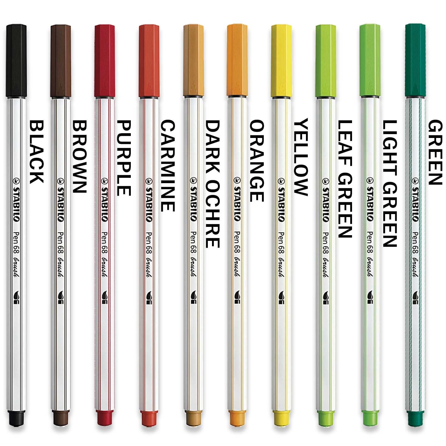 STABILO Pen 68 brush Premium Fibre Tip Pen Set of 8 - Spring Tones