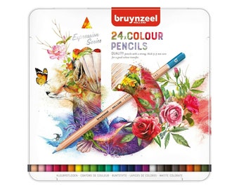 Bruynzeel Royal Talens Color Expression Juego de lata de 24 lápices de colores