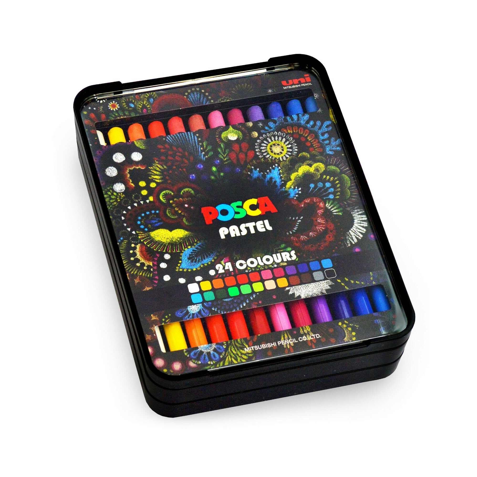 Uni POSCA Pastel Professional Wax Colouring Pastel KPA-100 Gift Set of 24 