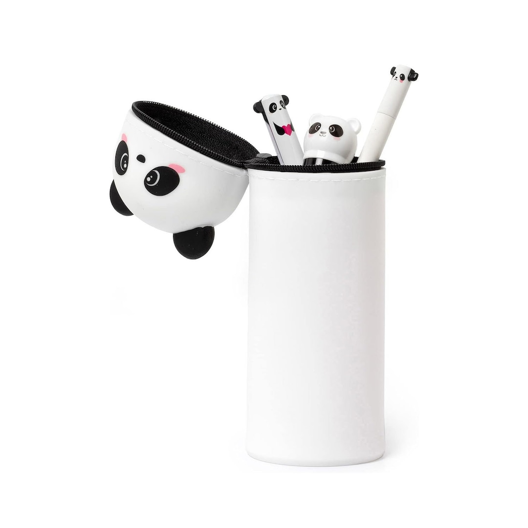 Kawaii Trousse 2 En 1 Silicone Souple Lapin Style Étui À Crayons Rétractable Stand Up Pencil