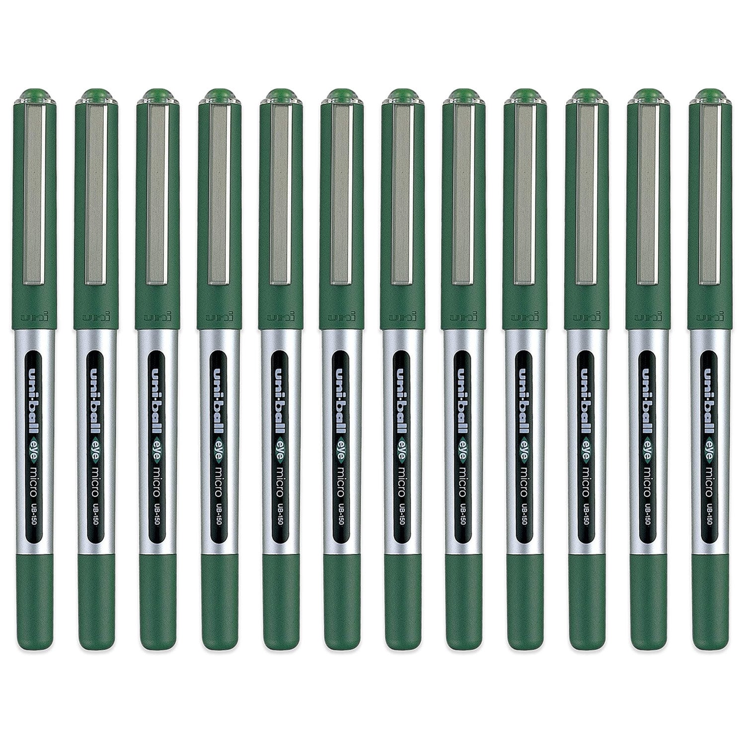 Uni-ball Eye UB-150 Green pack of 12 Micro 0.5mm TIP Rollerball Pen -   Sweden