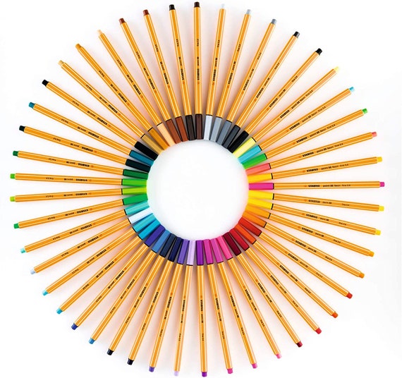 STABILO Point 88 Fineliner Pens - 0.4mm Fine Nib - Pack of 40 Assorted  Colours