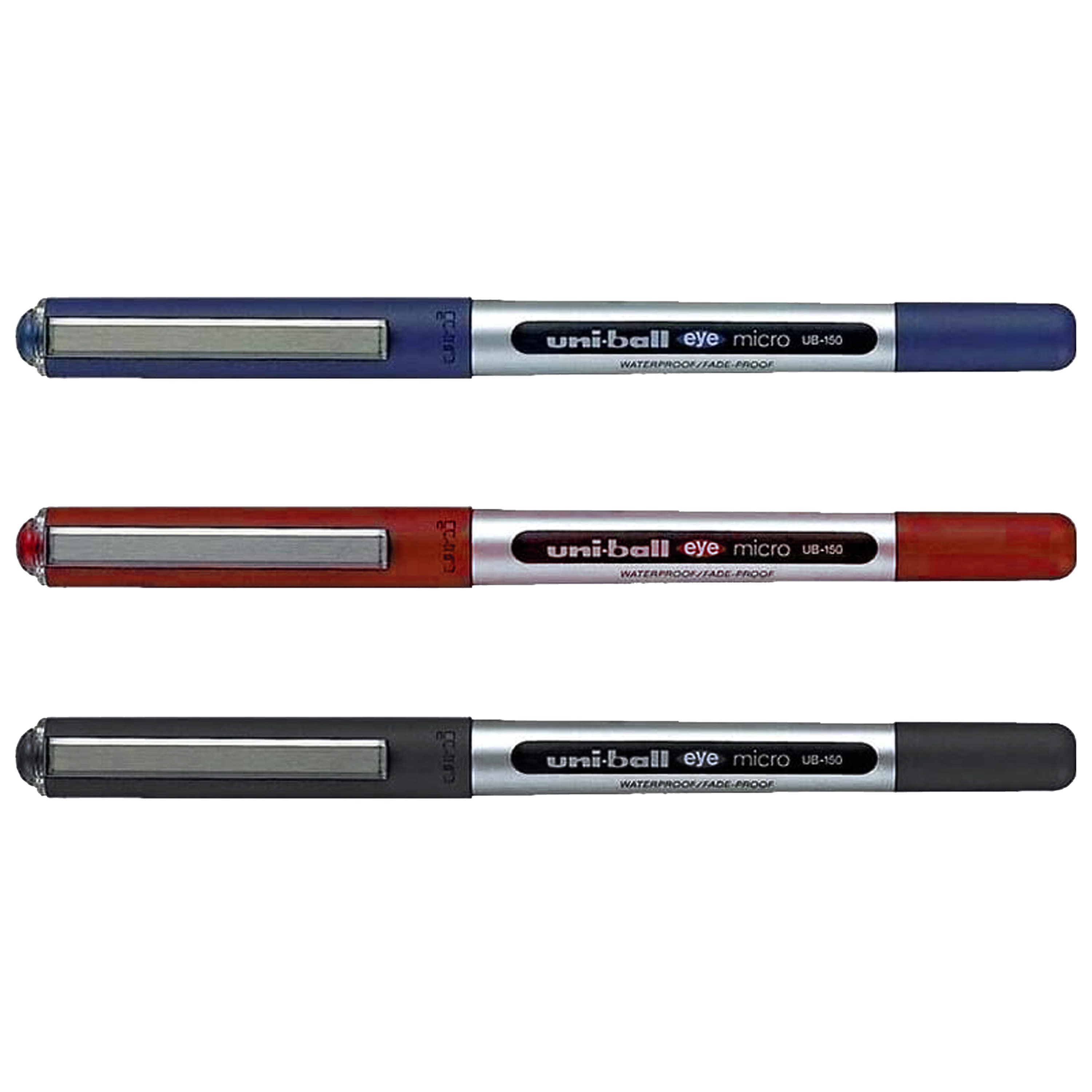 Uni-Ball Eye Micro UB-150 Set di penne roller con inchiostro liquido  Confezione mista di 3 Nero, Blu, Rosso -  Italia