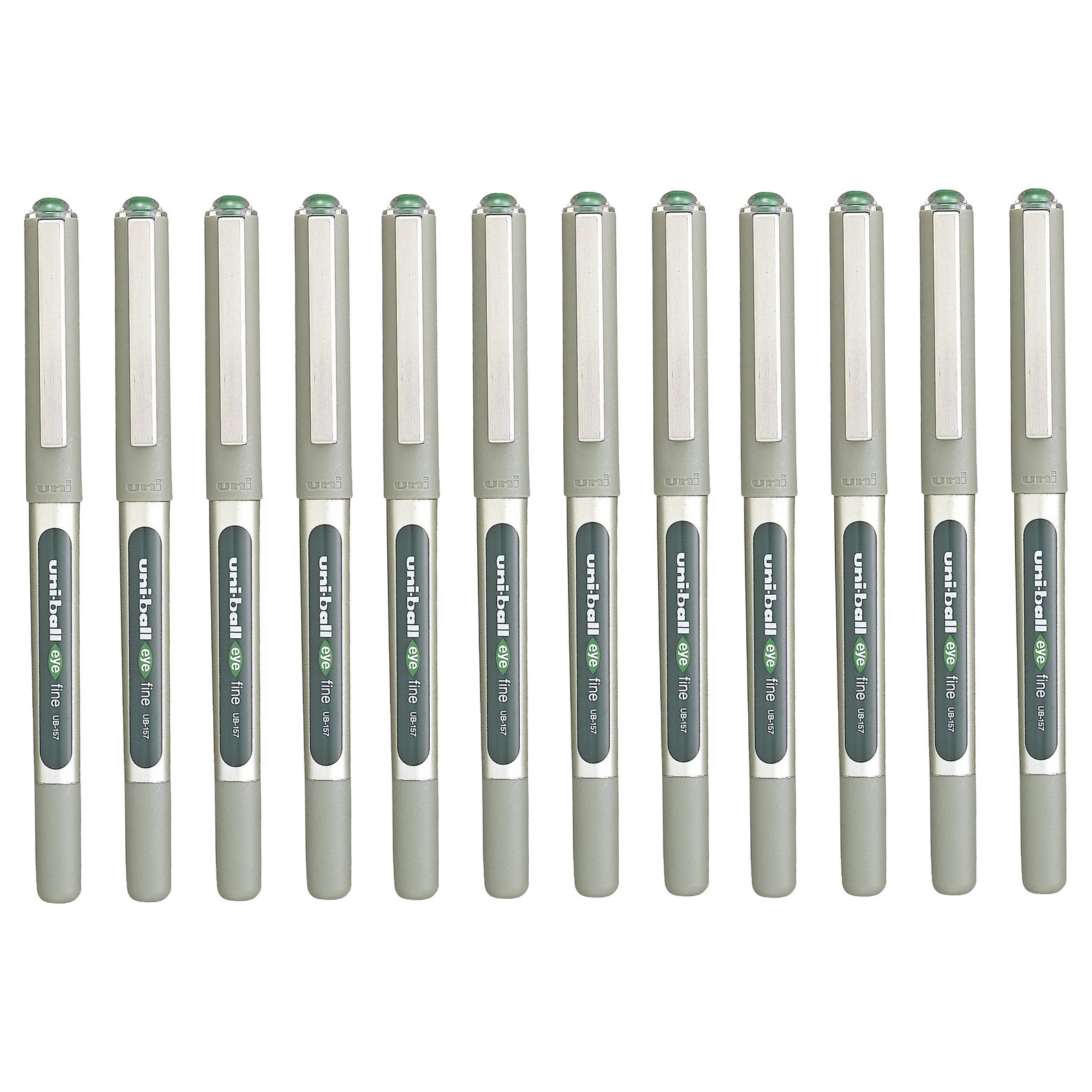 Uniball Eye Fine UB157 Rollerball Pen Green Pack of 12 Etsy UK