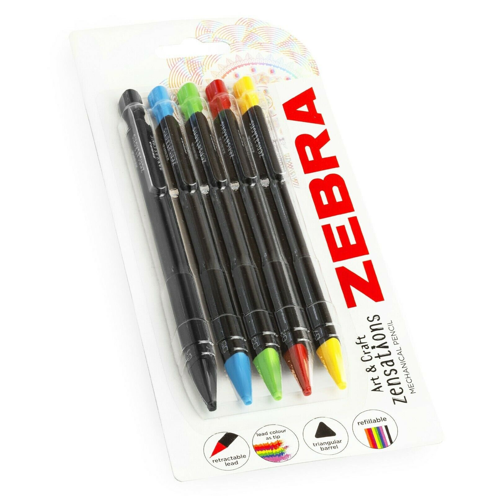 Zebra Pen Zensations Mechanical Colored Pencils, 2.0mm Point Size, Assorted  Colored Lead, 12-Count