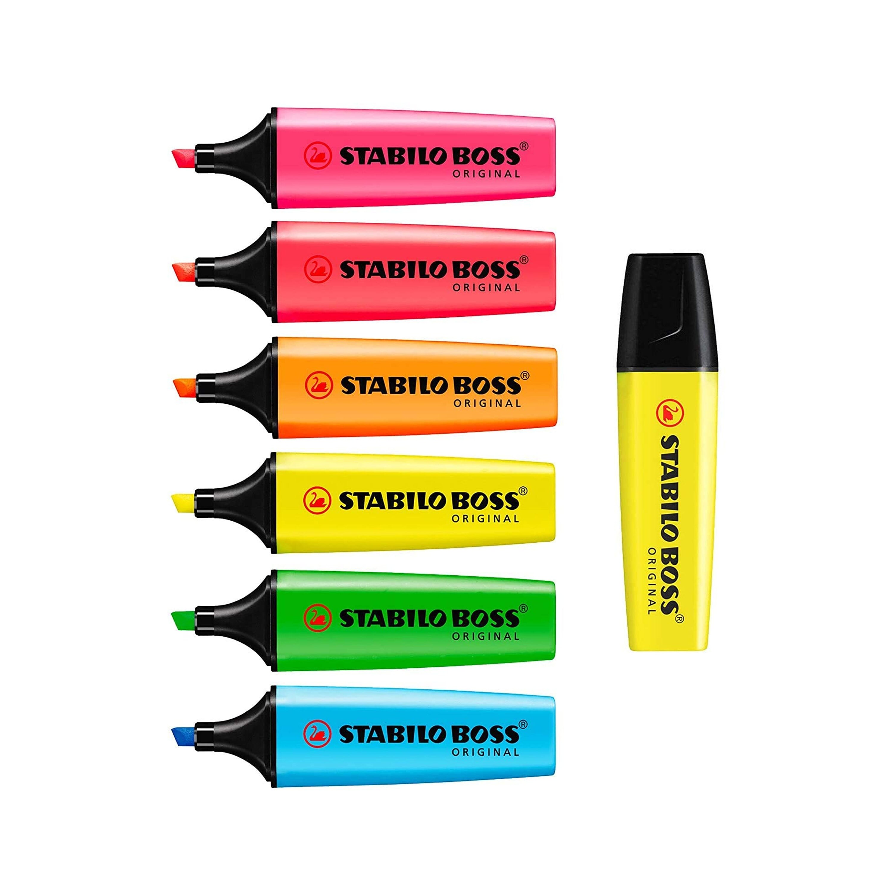 Highlighter STABILO BOSS ORIGINAL and Pastel Single Pens / Packs Assorted  Colours Ideal for Revision Notes, School, College & Office 