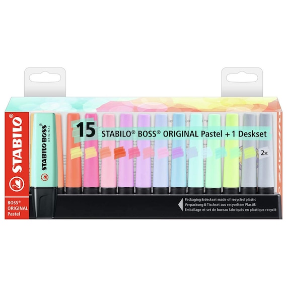 6 marqueurs couleurs pastel - Kit surligneurs couleur - Kit bureau -  Surligneur esthétique pour planificateur, journal, notes