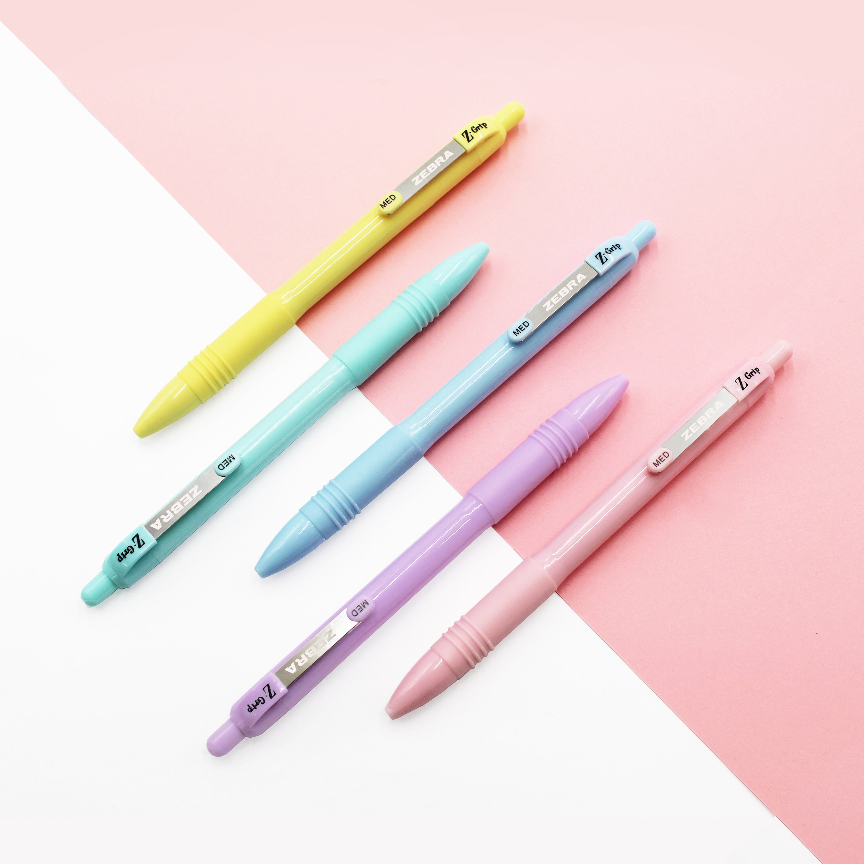 Zebra Zgrip Smooth Pastel Ballpoint Pen Set Pack of 5 Etsy UK