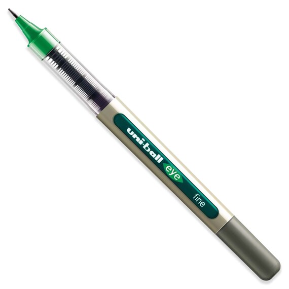 Uni Ball Eye Fine UB 157 Rollerball Pen Green Pack of 12 Medium Nib Stationery Work Office Back to School Coloured Multipack