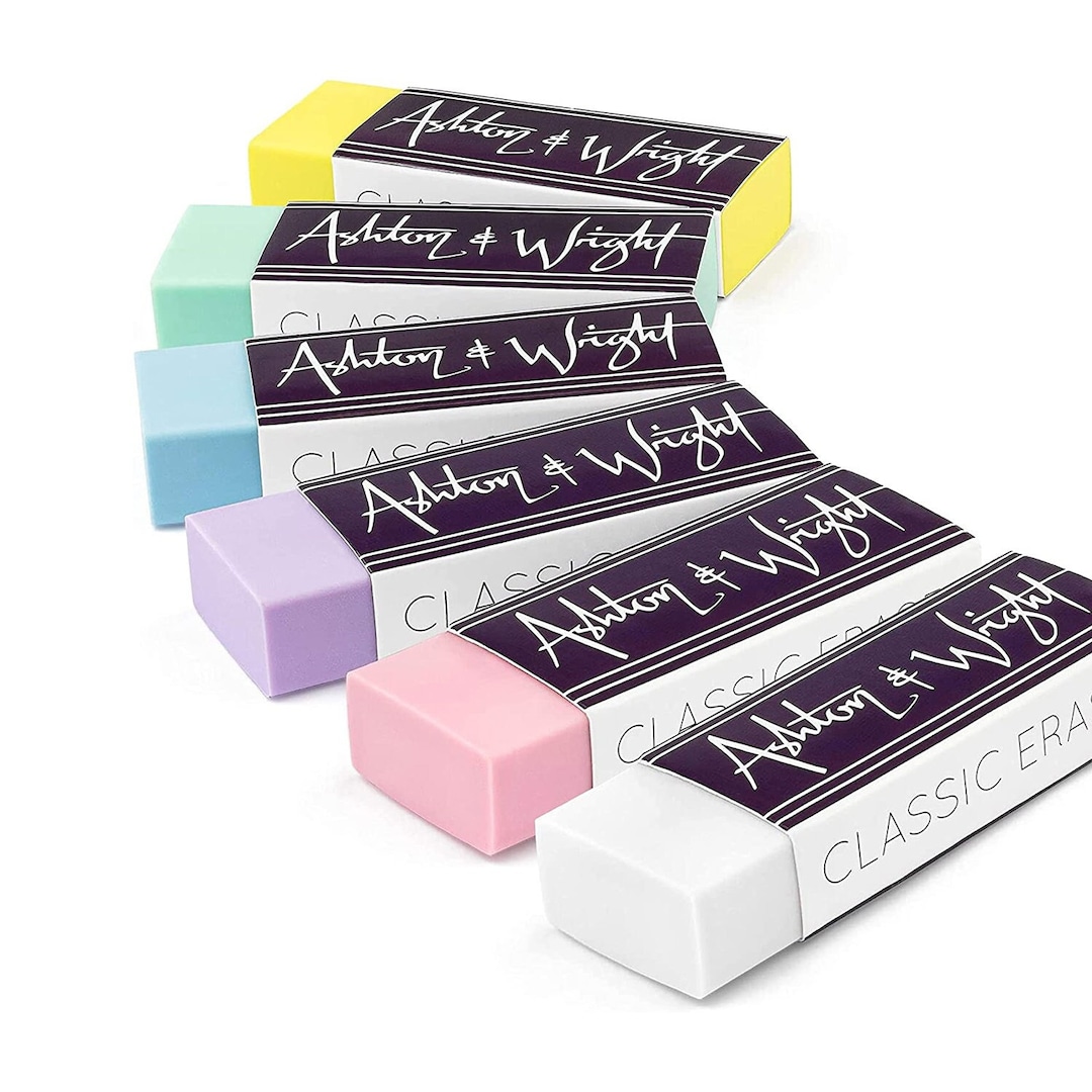 Ashton & Wright Classic Erasers - Latex-Free, Phthalate-Free, Pack Of 20 White Erasers, 62x22x11mm