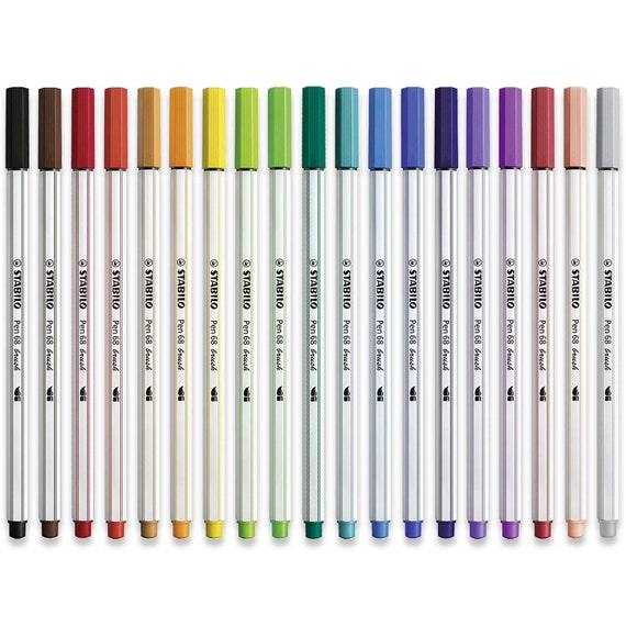 Premium Fibre-tip Pen STABILO Pen 68 Brush Colouring Felt Tip Pens 1-3mm  Full Range Set of 19 Mixed Colours Stationery, Calligraphy -  Ireland