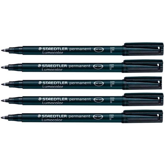 Staedtler Lumocolor Black Fine Permanent Marker Pens Pack of 5