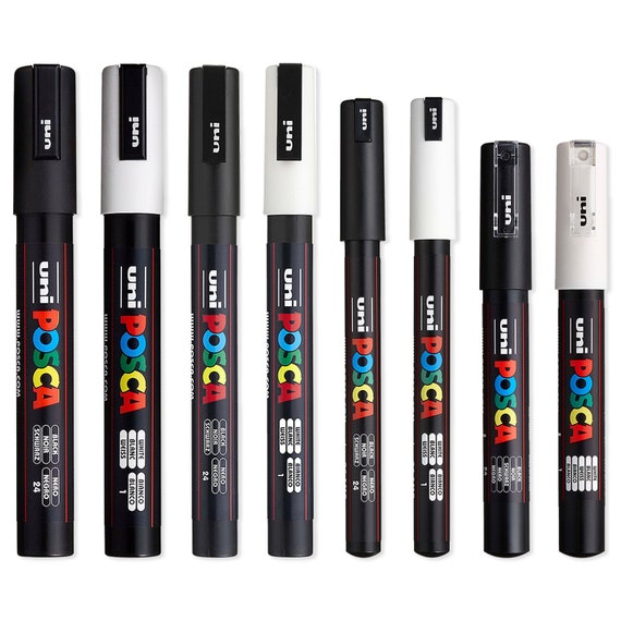 Uni Posca Paint Marker Art Pens PC-5M Medium Wallet Set of 8 Assorted  Colours