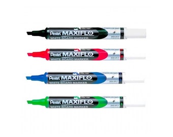 Pentel MAXIFLO Knockle Whiteboard Marker Fine Broad Dry-erase Black Blue  Red Pen