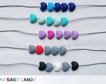 Collier en silicone Valentines Hearts - Cadeau d’anniversaire amusant coloré Cadeau coloré