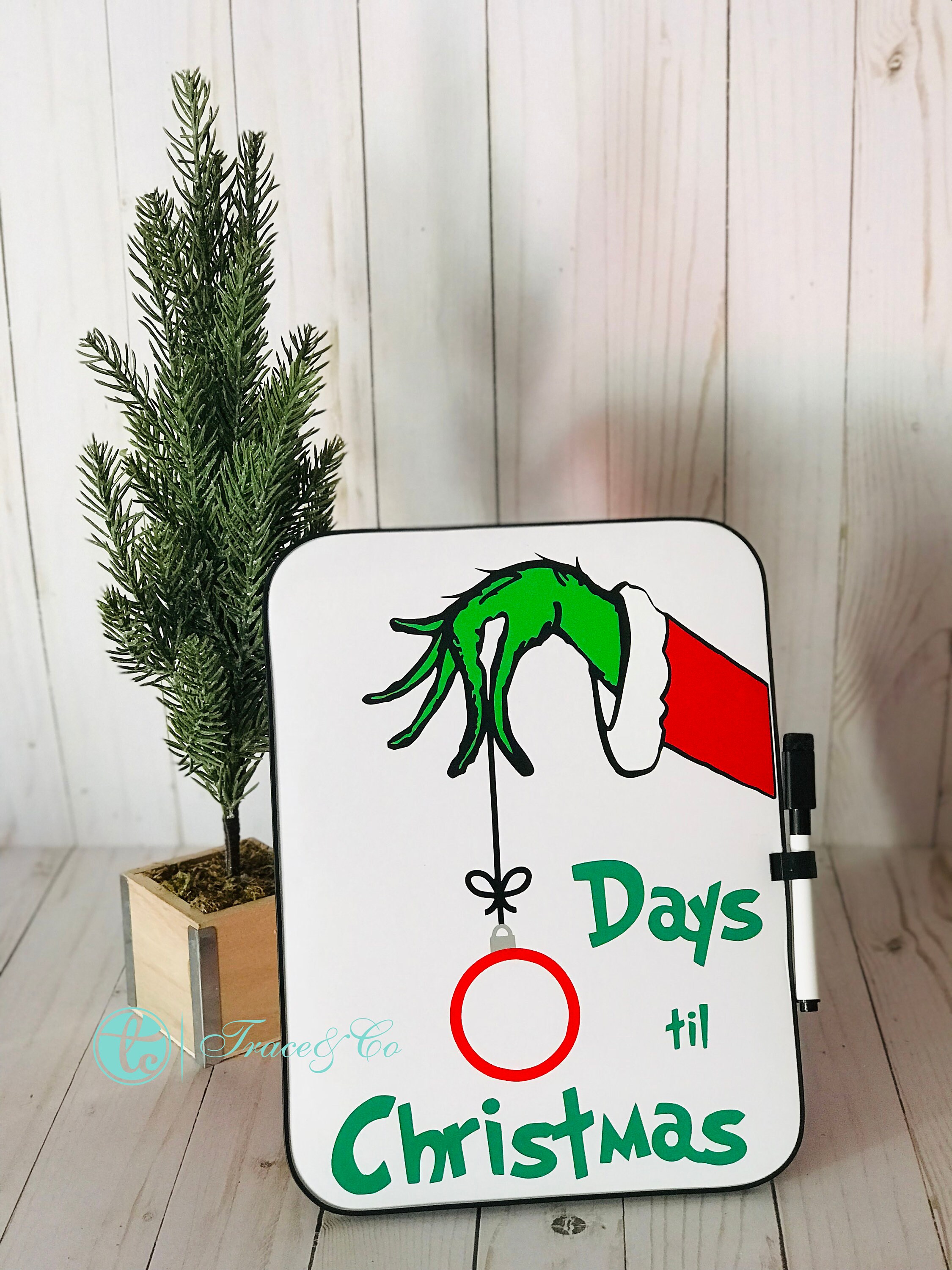 The Grinch Christmas Countdown Board Christmas Countdown Etsy