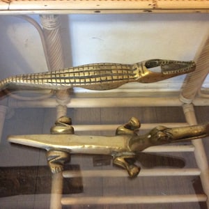 Antique brass crocodile nutcracker 13.5 inches!