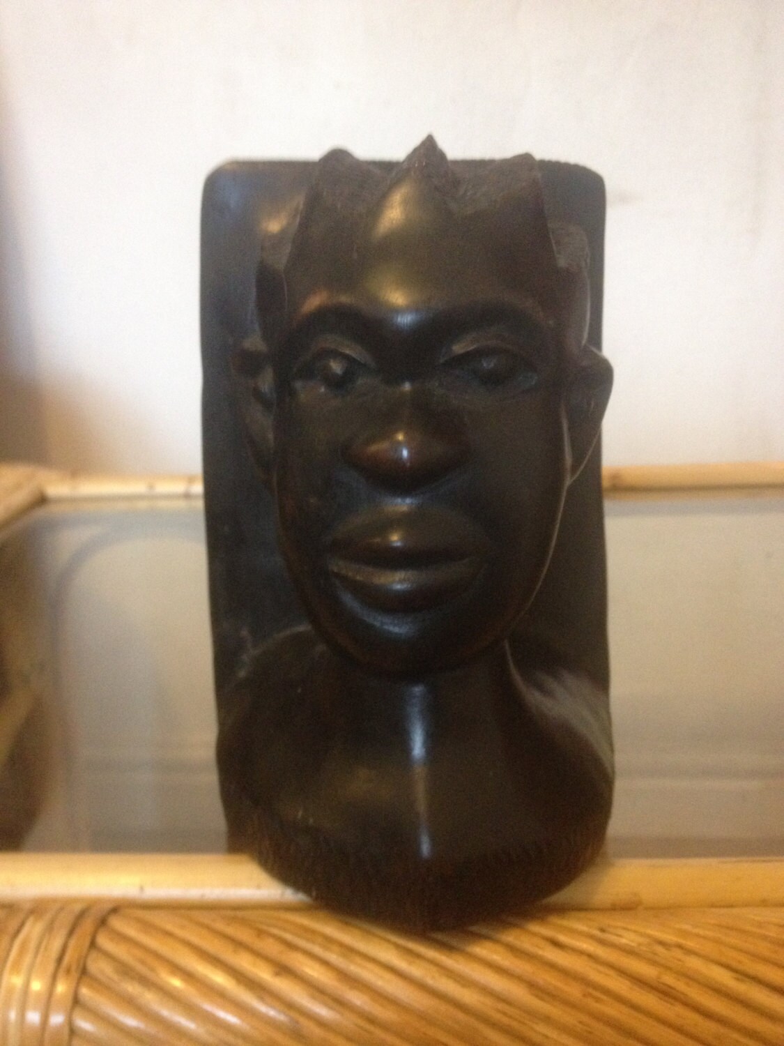 ヴィンテージの手彫りの硬材アフリカ黒檀ブックエンド - Etsy 日本