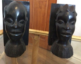 Ebony African hand made bookends