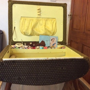 retro stool sewing box