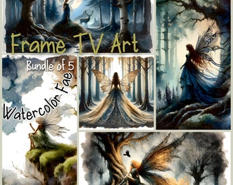 Gothic Watercolor Fairy Collection - Mystical Forest Grove | Romantic WhimsiGoth Post-Impressionist Style Art for Frame TV or Desktop