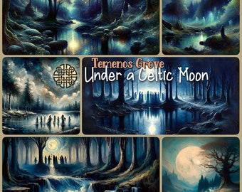 Moody Celtic Landscape Collection | Witchy Impressionist Download Desktop Wallpaper, Frame TV, Wall Art | Dark Academia WhimsiGoth Aesthetic