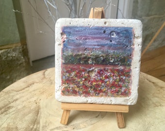 A painting on a tile