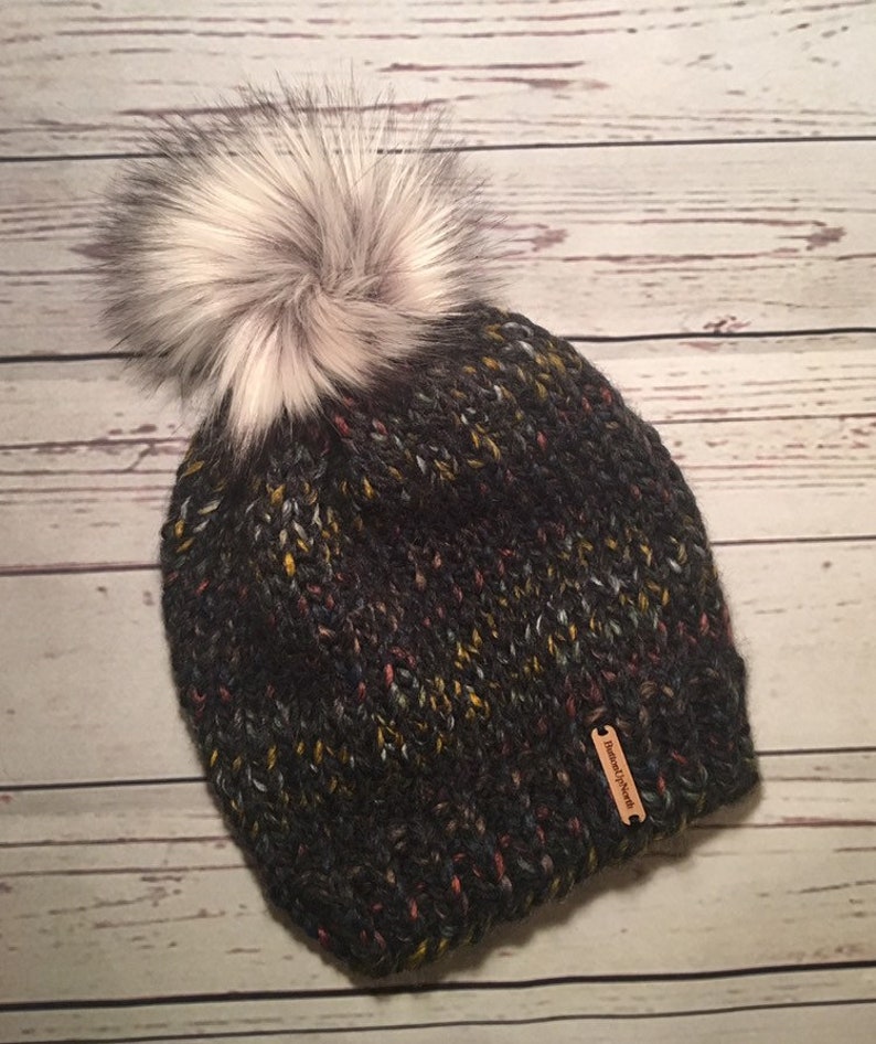 blue pom pom hat