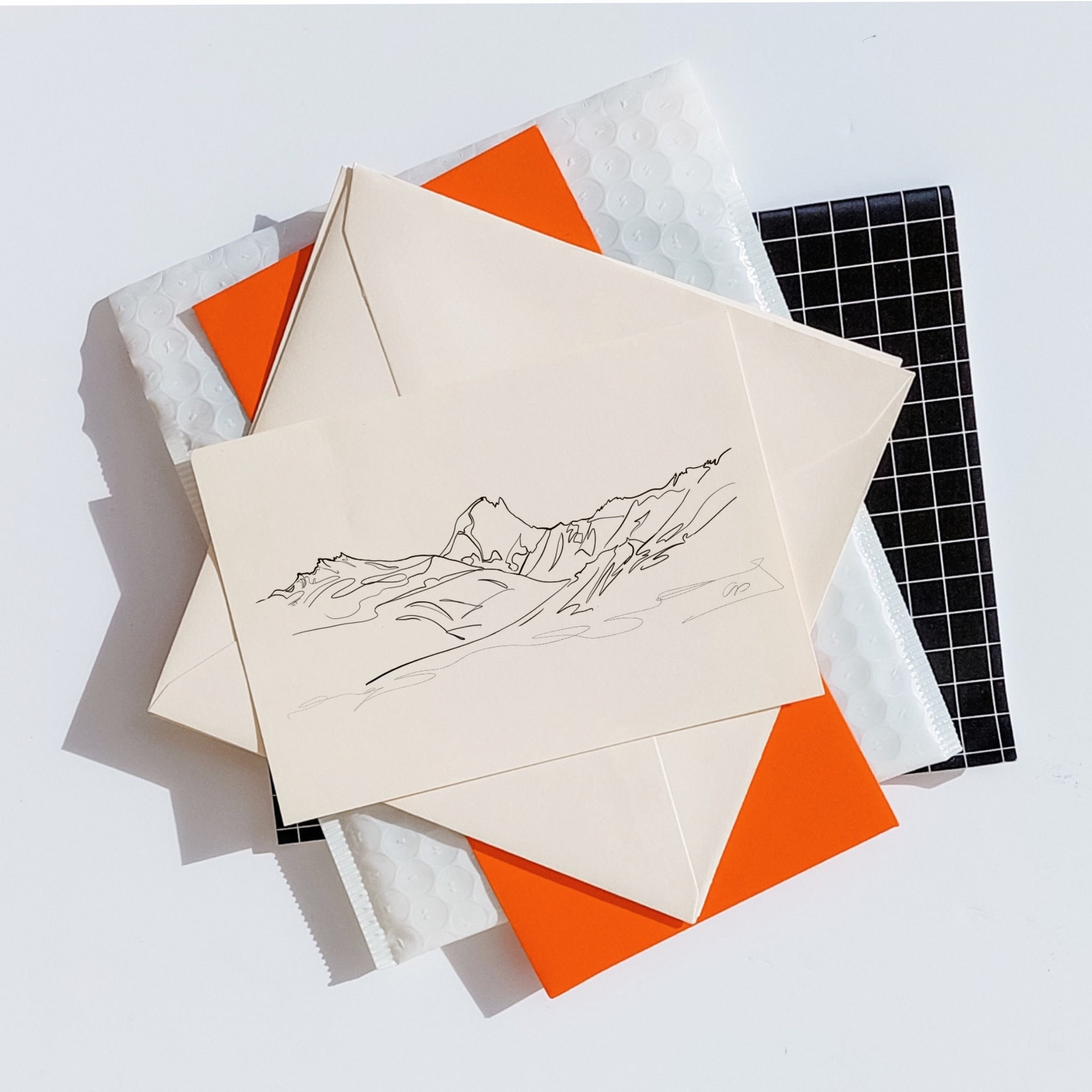 Affiche Représentant Un Paysage Pyrénéen Depuis Pau avec Le Pic Du Midi d'ossau Dessiné Au Trait