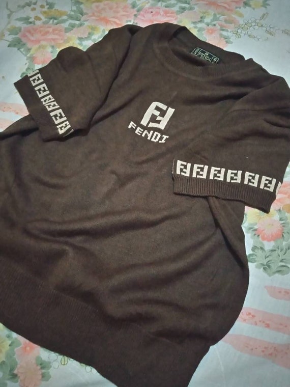 Vintage Fendi knitted T shirt women Top