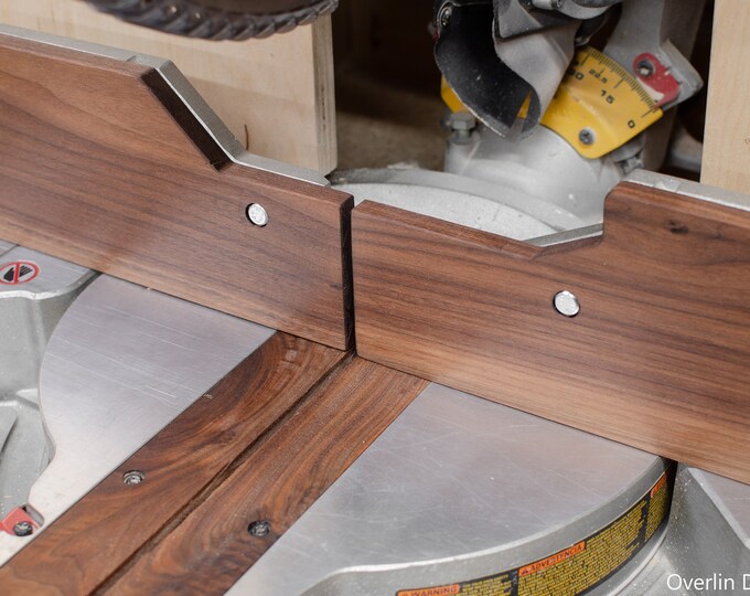Black Walnut Zeroclearance Fence for Dewalt 12 Sliding Miter Saw Miter
