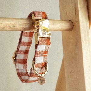 Linen Gingham // Collar in Rust Orange