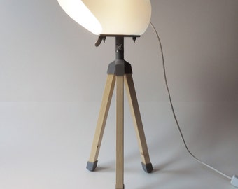 Table Lamp Tripod 3D Printed ABS and wood, Kit assembly required choose different color