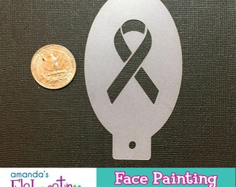 CANCER RIBBON - Face Painting Stencil (Mini)