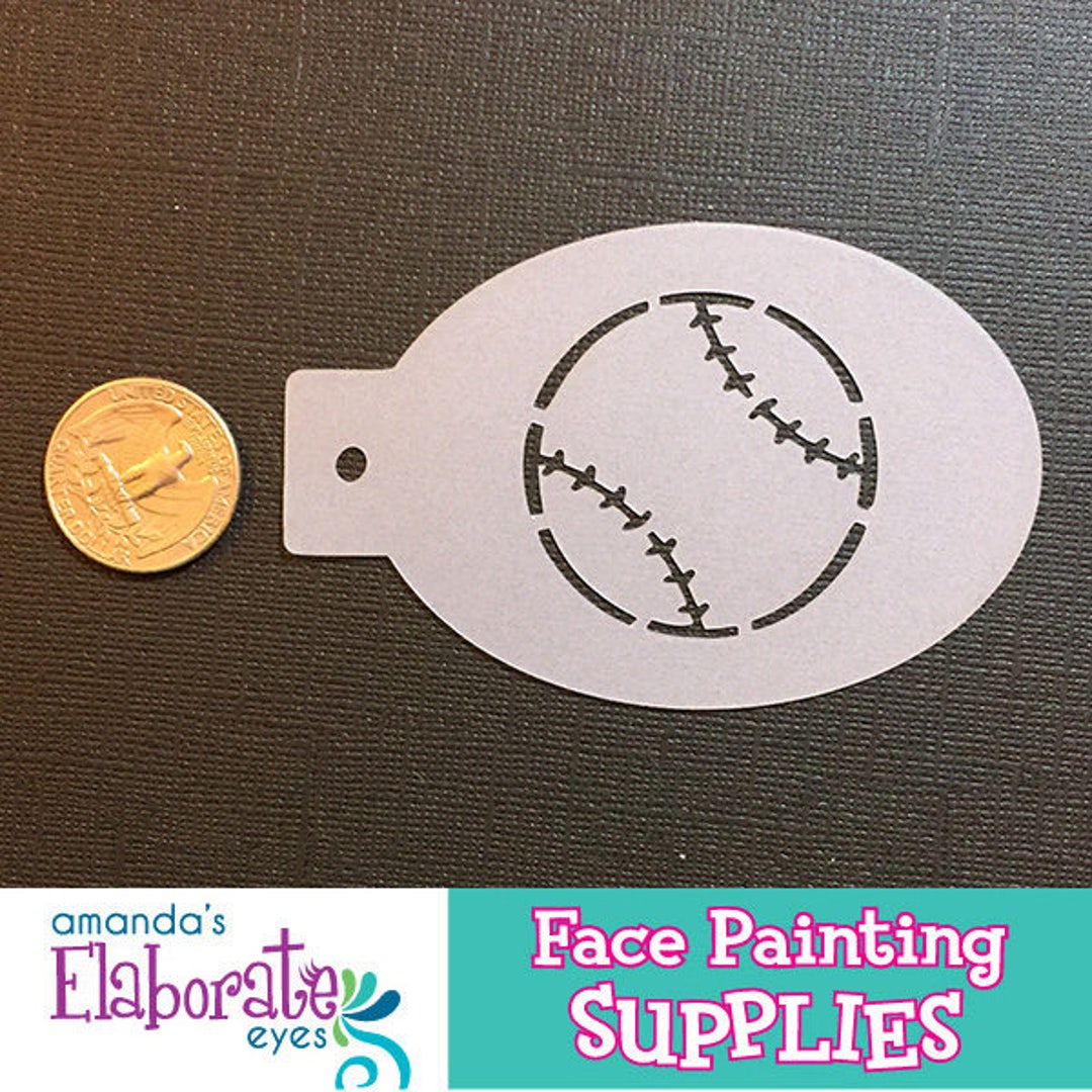 BASEBALL Face Painting Stencil mini Etsy