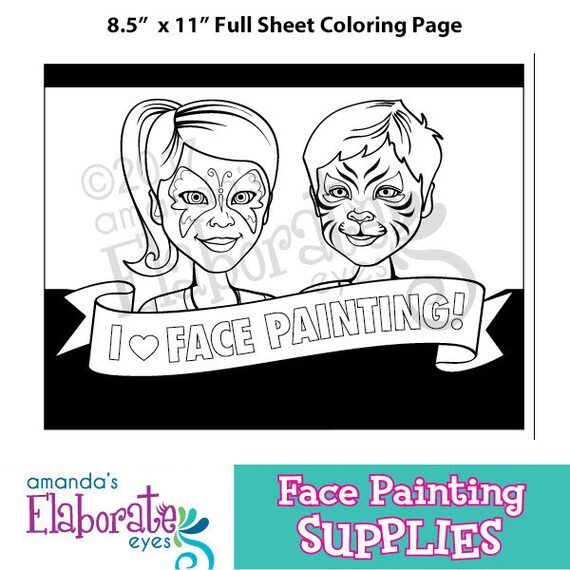 Face Painting COLORING PAGE | Etsy